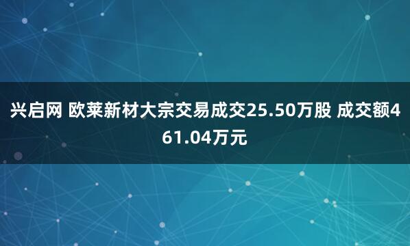 兴启网 欧莱新材大宗交易成交25.50万股 成交额461.04万元
